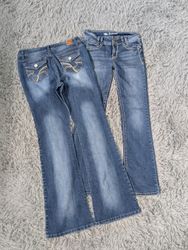 ***Y2K Boho Embroidered Flare Jeans