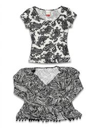 (FV-1982) Y2K Monochrome Tops