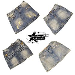 Y2K PARIS, HILTON, ERA, GIRL, DENIM, MINI, SKIRT, ..