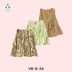 Y2K Aesthetic Pleated Cotton Skirt Set Wholesale B..