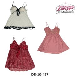 Lace Trim Y2K Babydoll Camisoles (DS-10-457)
