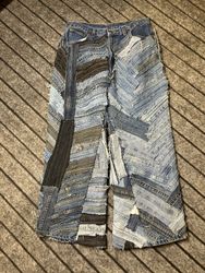 Upcycled Denim Patchwork Baggy Style Jeans