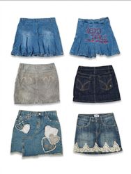 Wholesale Vintage Denim Mini Skirt Lot(VM-189)