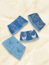 Y2K Style Bling Denim Skirts Bundle – Embroidered ..