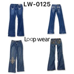 Y2K Low Rise Bootcut Jeans With Embellished Pocket..