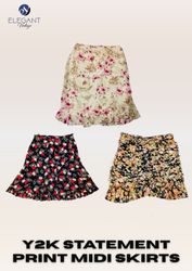 Y2K Statement Printed Midi  Skirts - EV2367