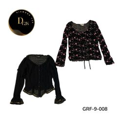 Y2K Long Sleeve Poly Blouses | Vintage Women’s Top..