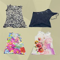 90s / Early 2000s Floral & Asymmetric Tank Top Lot