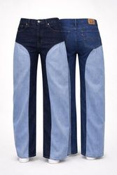 CR2107 UPCYCLED CONTRAST PANEL DENIM JEANS