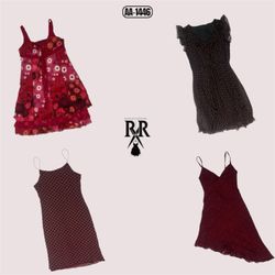 Y2k Crimson Red Mix Dresses (AA-1446)