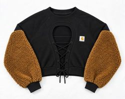 CR2256 UPCYCLED CARHARTT SHERPA-SLEEVE LACE-UP CRO..