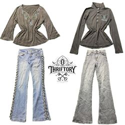 Y2K European Girl Flare Jeans with Tops TY-147