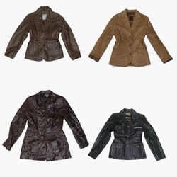 Y2K Structured Leather Blazer Jackets
