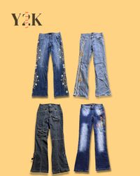 Y2K Vintage Embroidered Flare Jeans (Yv-834)