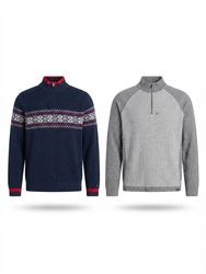 (FV-2311) Branded Quarter Zip Knitwear