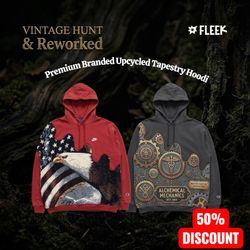 Upcycled premium branded Tapestry Hoodies