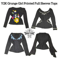 Y2K Girl Grunge Printed Full Sleeves Tops TY-092