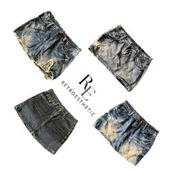 Y2K NYC IT GIRL DENIM MINI SKirt RE-3706
