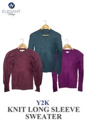 Y2K Strickpullover mit langen Ärmeln - EV0096