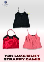 Y2K Luxe Silky Strappy Camisole - EV2347