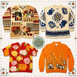 Vintage Heavy Knit Novelty Jumpers Mix Bundle: 10p..