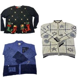 Vintage Graphic Knit Cardigans and Vests
