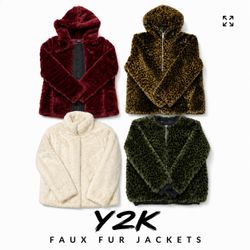 Faux fur hooded jackets