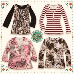 Y2K Printed Long Sleeve Tops Mix – Feminine Retro ..