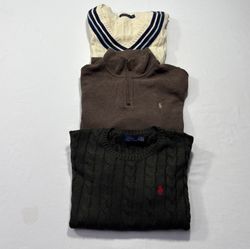 Ralph Lauren Sweaters – 1/4 Zip, Cable Knit, Round..