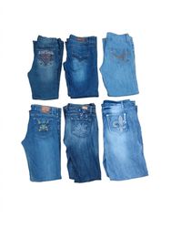 Vintage Y2K Graphic & Pocket Detail Bootcut Jeans ..
