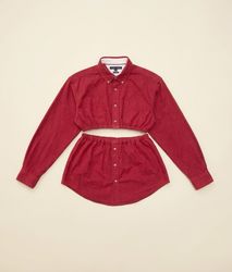 Upcycled Tommy Hilfiger Two-Piece Set | Cropped Bu..