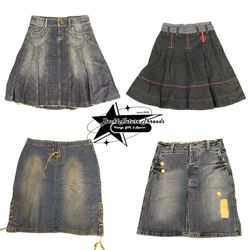 Y2k NYC IT GIRL DENIM MIDI SKIRT B2f-087