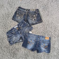 ***Y2K Trendy Mixed Rise Denim Shorts