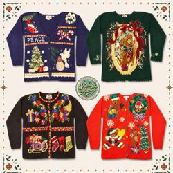 Vintage Heavy Knit Xmas Novelty Jumpers: 10pcs (CM..