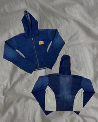 Upcycled Denim Hooded Crop Jackets