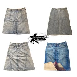 Y2k Paris Hilton Era Girl Denim Midi Skirt B2F-250