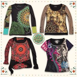 Y2K Desigual Dreamscape Boho Print Tops 10pcs (D2)