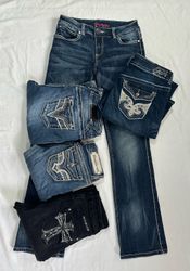 Y2K Embellished Bootcut Jeans B # 326