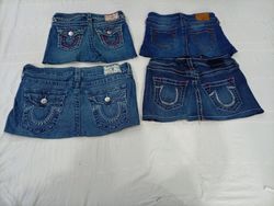 CR10863 Upcycled True Religion Mini Denim Skirts