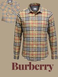 Burberry Plaid Pattern Button Up Shirts