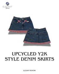 Jupes en denim de style Y2K upcyclées - EVR0186
