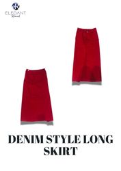 Upcyled Denim Style Long Skirts - EVR0235