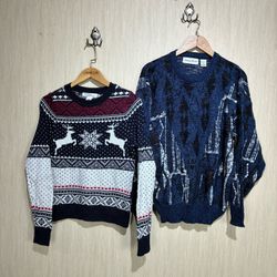 Vintage Patterned Knit Sweaters and Cardigans (FNC..