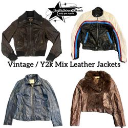 Veste en cuir vintage / Y2k mixte (REP)