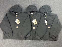 AUTHENTIC BLACK CARHARTT HOODED JACKET