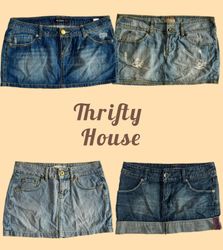 Y2K Distressed Jean Mini Skirts(TH/562)