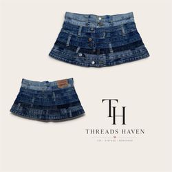 Upcycled Levi’s Belt Skirt – Unique Denim Mini