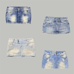 Denim Mini Skirts in Blue Washes