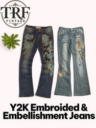 #183 Y2K embroidered and embellished jeans