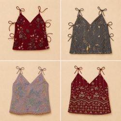 Upcycled Embellished And Sequence Halter And Backl..